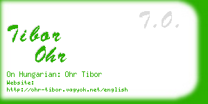 tibor ohr business card